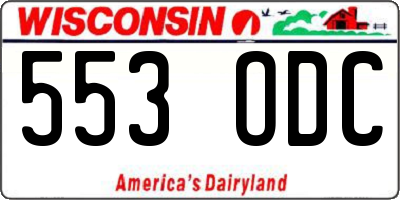 WI license plate 553ODC