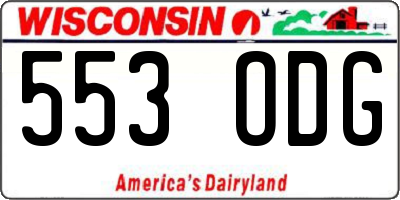 WI license plate 553ODG