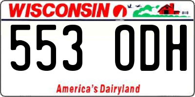 WI license plate 553ODH