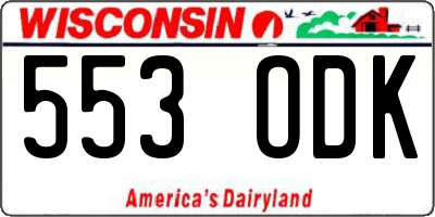 WI license plate 553ODK