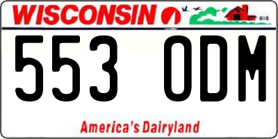 WI license plate 553ODM