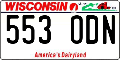 WI license plate 553ODN