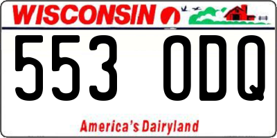 WI license plate 553ODQ