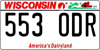 WI license plate 553ODR