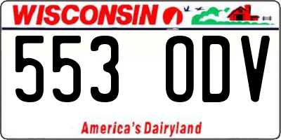 WI license plate 553ODV