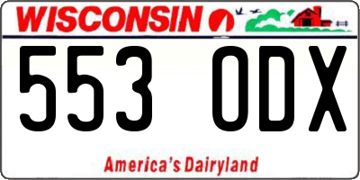 WI license plate 553ODX