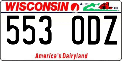 WI license plate 553ODZ