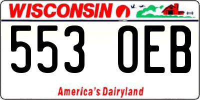 WI license plate 553OEB