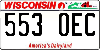WI license plate 553OEC