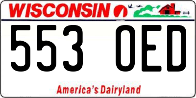 WI license plate 553OED