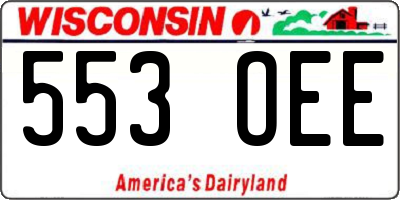 WI license plate 553OEE