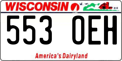 WI license plate 553OEH