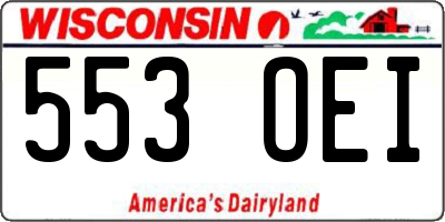 WI license plate 553OEI