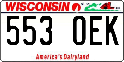 WI license plate 553OEK