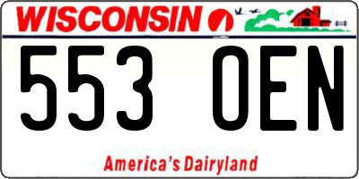 WI license plate 553OEN