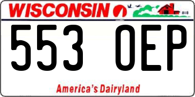 WI license plate 553OEP