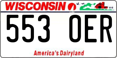 WI license plate 553OER