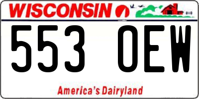 WI license plate 553OEW