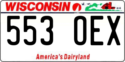 WI license plate 553OEX