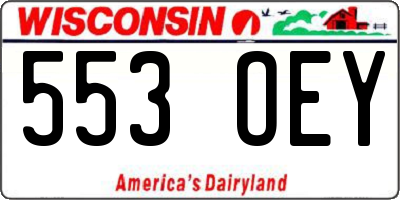 WI license plate 553OEY