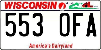 WI license plate 553OFA