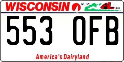 WI license plate 553OFB