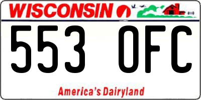 WI license plate 553OFC