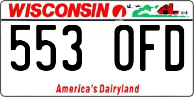 WI license plate 553OFD