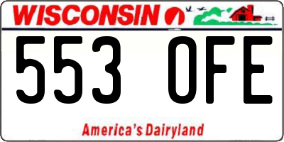 WI license plate 553OFE