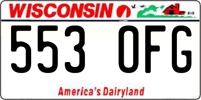 WI license plate 553OFG