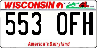 WI license plate 553OFH