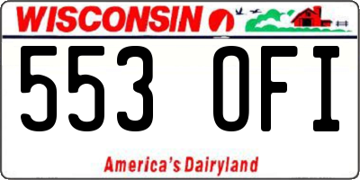 WI license plate 553OFI
