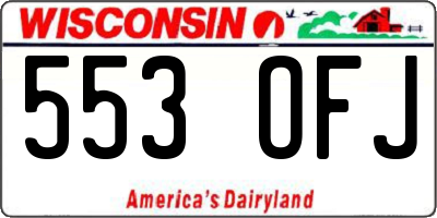 WI license plate 553OFJ