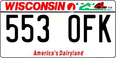 WI license plate 553OFK