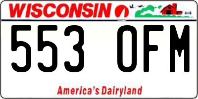 WI license plate 553OFM