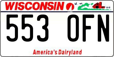 WI license plate 553OFN