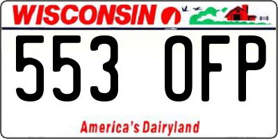 WI license plate 553OFP
