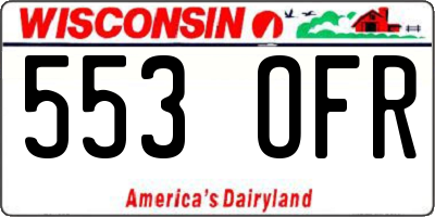 WI license plate 553OFR
