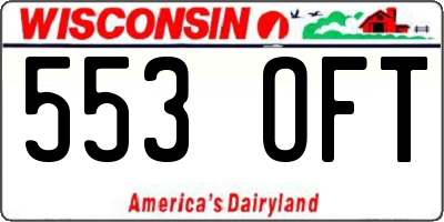WI license plate 553OFT