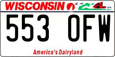 WI license plate 553OFW