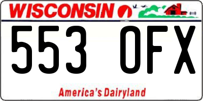 WI license plate 553OFX