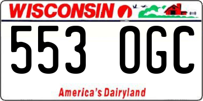WI license plate 553OGC