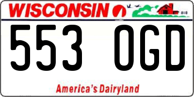 WI license plate 553OGD