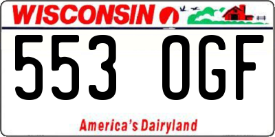 WI license plate 553OGF