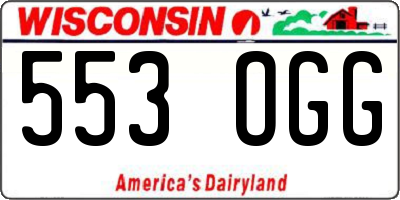 WI license plate 553OGG