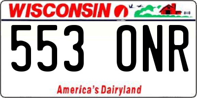 WI license plate 553ONR