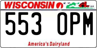 WI license plate 553OPM