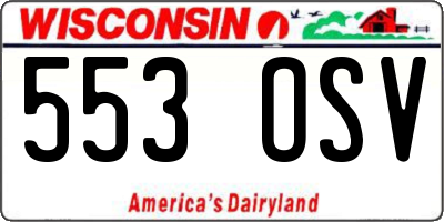 WI license plate 553OSV