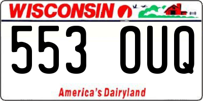 WI license plate 553OUQ