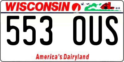 WI license plate 553OUS